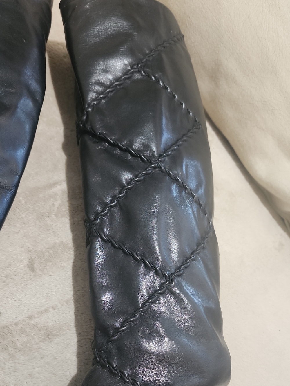 Vintage Nordstrom Made in Italy Leather Tall Boots Beautiful Detaling. - Picture 4 of 11